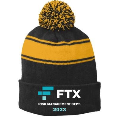 FTX Risk Management Dept 2023 Trading Trader Funny Gift Stripe Pom Pom Beanie