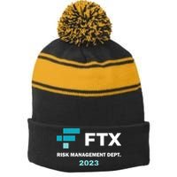 FTX Risk Management Dept 2023 Trading Trader Funny Gift Stripe Pom Pom Beanie