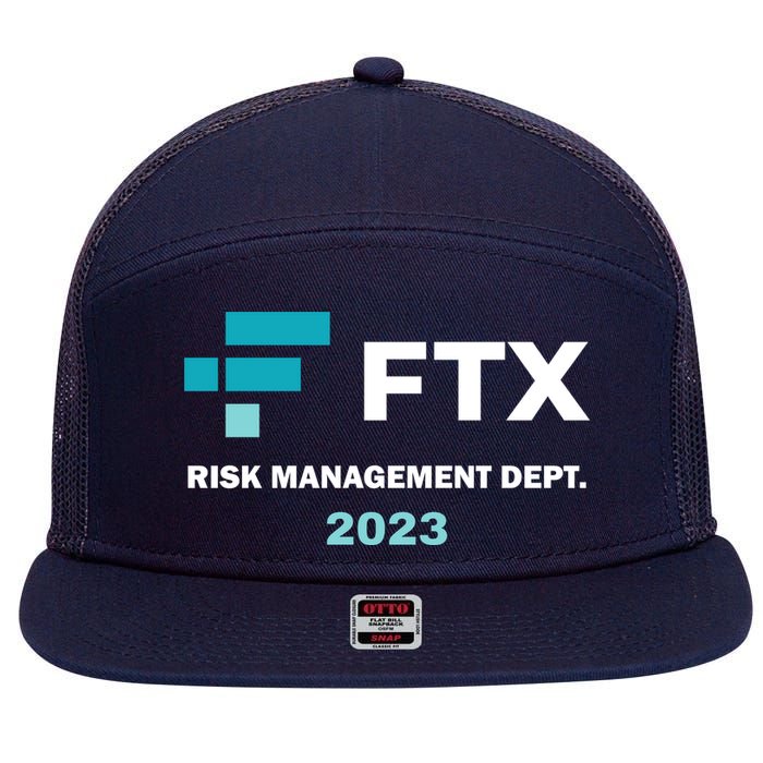 FTX Risk Management Dept 2023 Trading Trader Funny Gift 7 Panel Mesh Trucker Snapback Hat