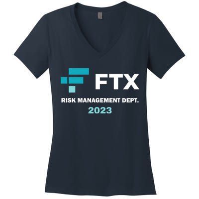 FTX Risk Management Dept 2023 Trading Trader Funny Gift Women's V-Neck T-Shirt