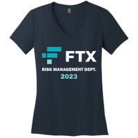 FTX Risk Management Dept 2023 Trading Trader Funny Gift Women's V-Neck T-Shirt