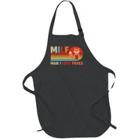 Funny Retro MILF Man I Love Foxes Full-Length Apron With Pockets