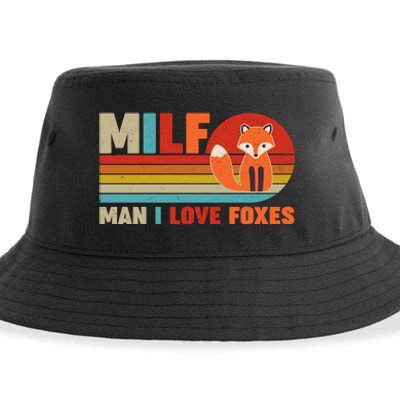 Funny Retro MILF Man I Love Foxes Sustainable Bucket Hat