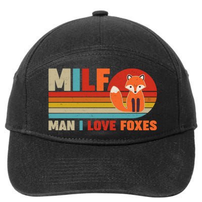 Funny Retro MILF Man I Love Foxes 7-Panel Snapback Hat