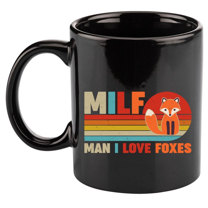 Funny Retro MILF Man I Love Foxes 11oz C Handle Ceramic Mug