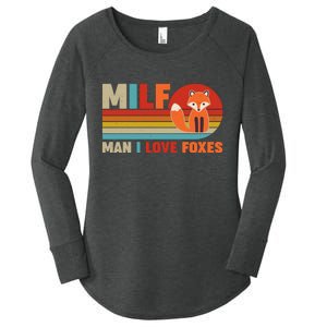 Funny Retro MILF Man I Love Foxes Women's Perfect Tri Tunic Long Sleeve Shirt