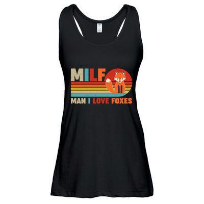 Funny Retro MILF Man I Love Foxes Ladies Essential Flowy Tank