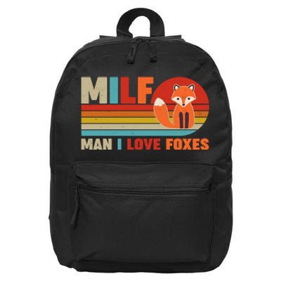 Funny Retro MILF Man I Love Foxes 16 in Basic Backpack