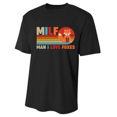 Funny Retro MILF Man I Love Foxes Performance Sprint T-Shirt