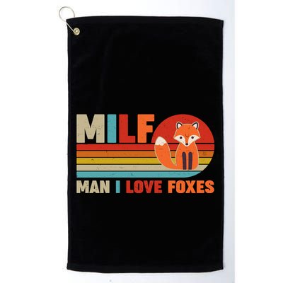 Funny Retro MILF Man I Love Foxes Golf Towel
