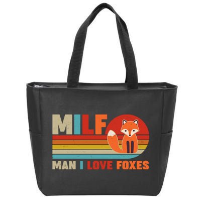 Funny Retro MILF Man I Love Foxes Zip Tote Bag