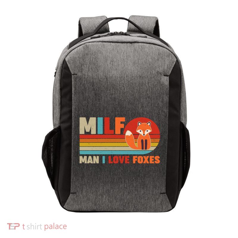 Funny Retro MILF Man I Love Foxes Vector Backpack