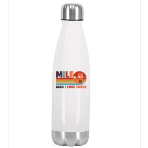 Funny Retro MILF Man I Love Foxes Stainless Steel Insulated Water Bottle