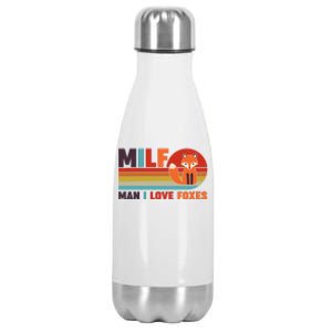 Funny Retro MILF Man I Love Foxes Stainless Steel Insulated Water Bottle