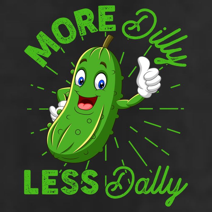 Funny Retro More Dilly Less Dally Pickle Garment-Dyed Fleece Hoodie