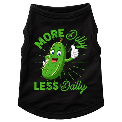 Funny Retro More Dilly Less Dally Pickle Doggie Tank