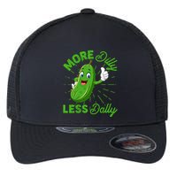 Funny Retro More Dilly Less Dally Pickle Flexfit Unipanel Trucker Cap