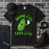Funny Retro More Dilly Less Dally Pickle Tall T-Shirt