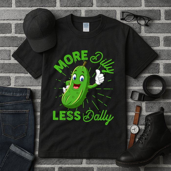 Funny Retro More Dilly Less Dally Pickle Tall T-Shirt