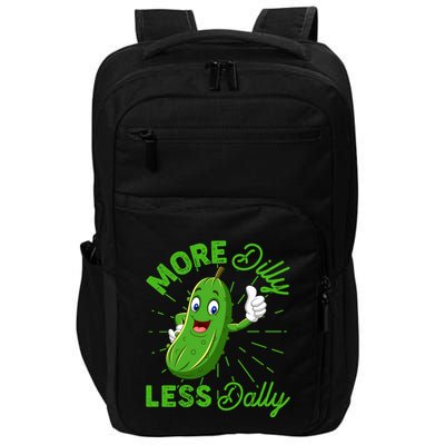 Funny Retro More Dilly Less Dally Pickle Impact Tech Backpack