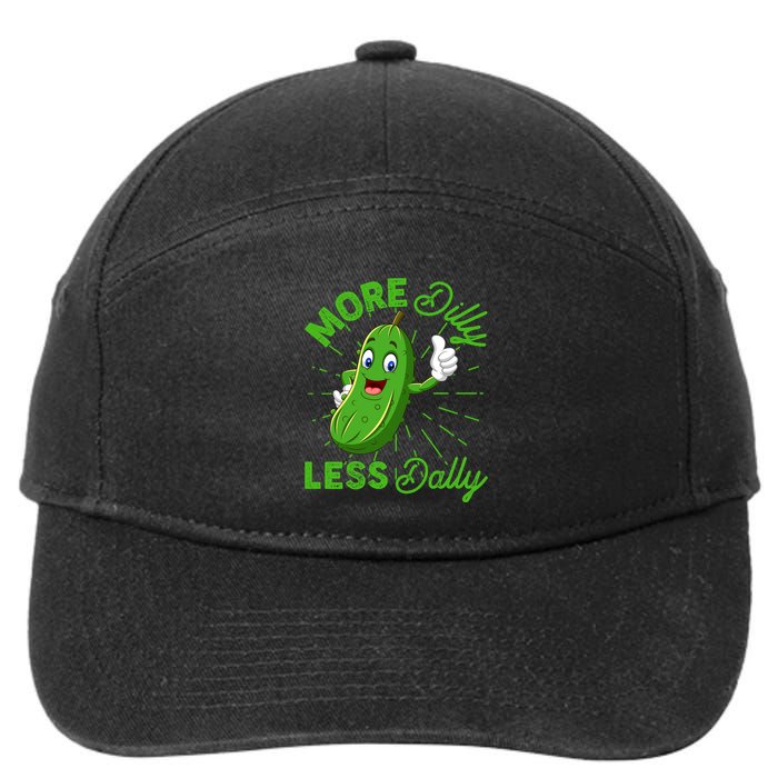 Funny Retro More Dilly Less Dally Pickle 7-Panel Snapback Hat