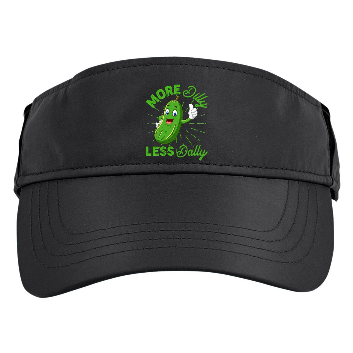 Funny Retro More Dilly Less Dally Pickle Adult Drive Performance Visor