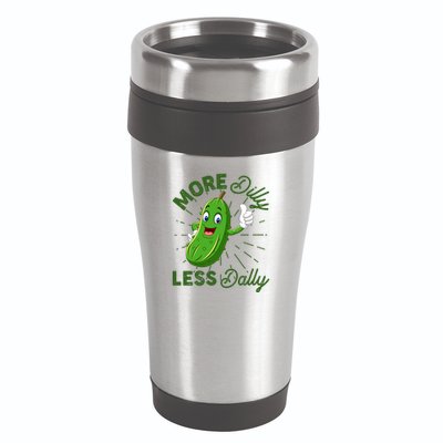 Funny Retro More Dilly Less Dally Pickle 16oz Travel Tumbler