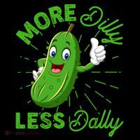 Funny Retro More Dilly Less Dally Pickle Pom Pom 12in Knit Beanie