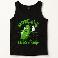 Funny Retro More Dilly Less Dally Pickle Tank Top