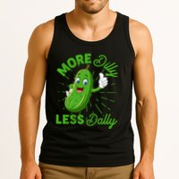 Funny Retro More Dilly Less Dally Pickle Tank Top