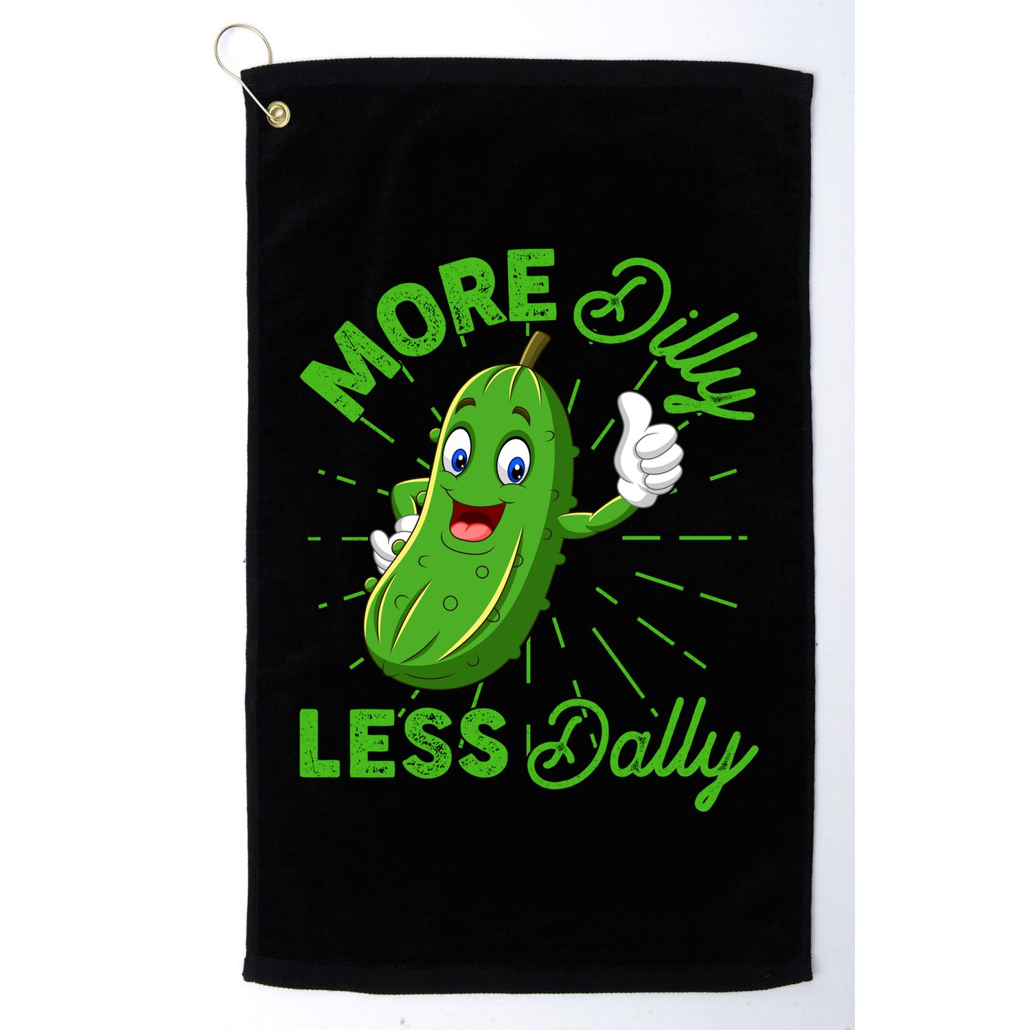Funny Retro More Dilly Less Dally Pickle Golf Towel