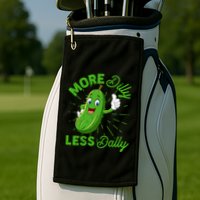 Funny Retro More Dilly Less Dally Pickle Golf Towel