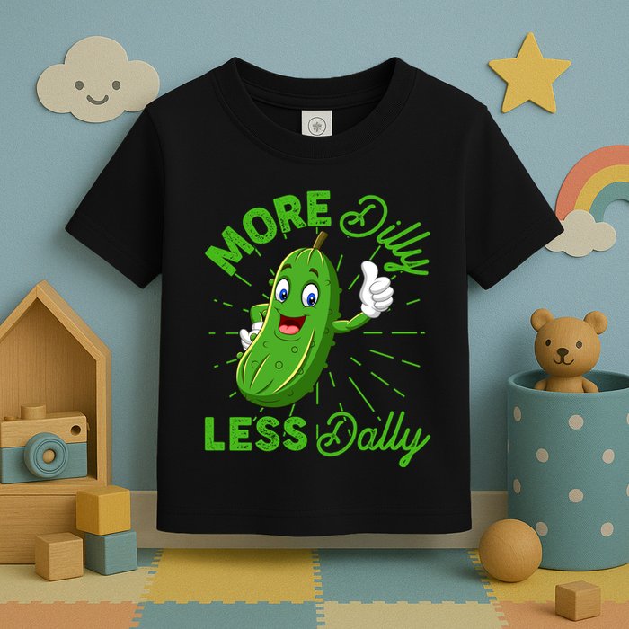 Funny Retro More Dilly Less Dally Pickle Toddler T-Shirt