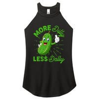 Funny Retro More Dilly Less Dally Pickle Women's Perfect Tri Rocker Tank