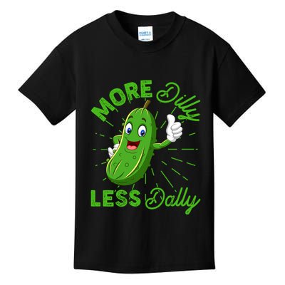 Funny Retro More Dilly Less Dally Pickle Kids T-Shirt