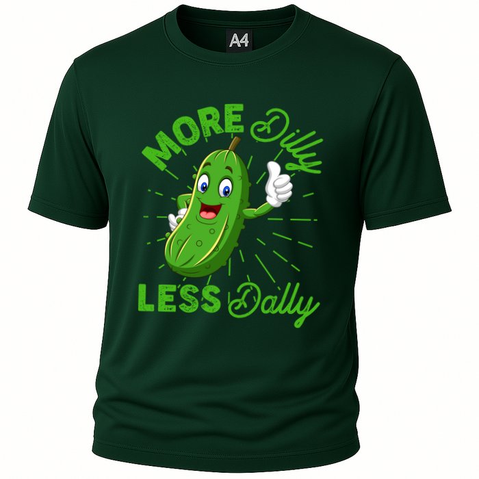 Funny Retro More Dilly Less Dally Pickle Performance Shirt