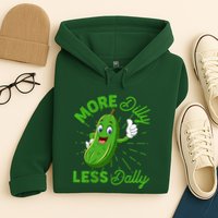 Funny Retro More Dilly Less Dally Pickle Hoodie