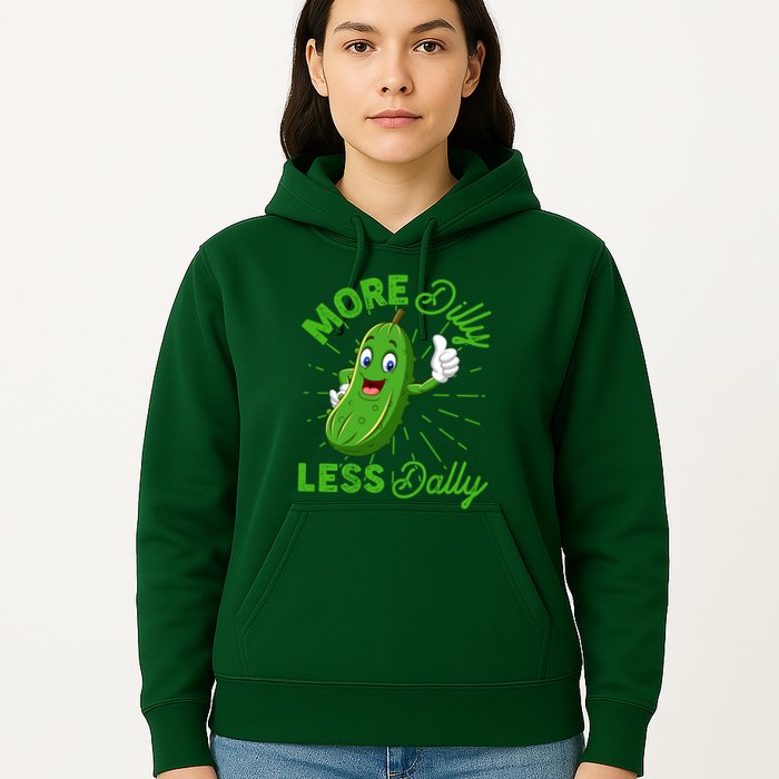 Funny Retro More Dilly Less Dally Pickle Hoodie