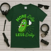 Funny Retro More Dilly Less Dally Pickle T-Shirt