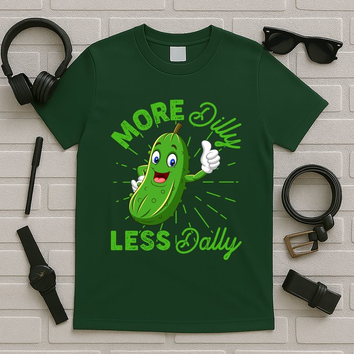 Funny Retro More Dilly Less Dally Pickle T-Shirt