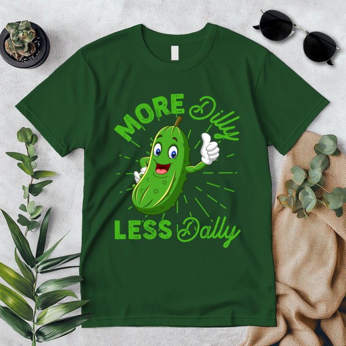 Funny Retro More Dilly Less Dally Pickle Premium T-Shirt