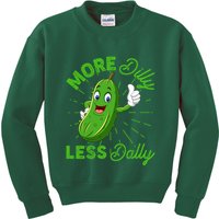 Funny Retro More Dilly Less Dally Pickle Kids Sweatshirt