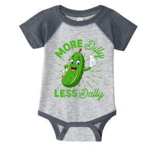 Funny Retro More Dilly Less Dally Pickle Infant Baby Jersey Bodysuit