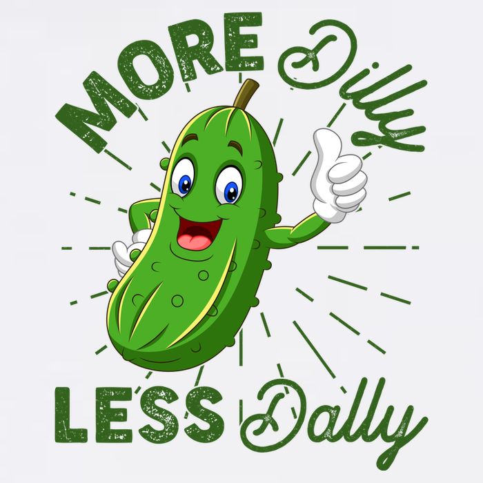 Funny Retro More Dilly Less Dally Pickle Garment-Dyed Sweatshirt