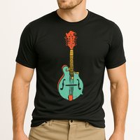 Funky Retro Mandolin Minimalist String Instrument Graphic Cooling Performance Crew T-Shirt