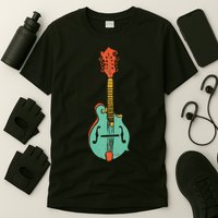 Funky Retro Mandolin Minimalist String Instrument Graphic T-Shirt