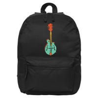 Funky Retro Mandolin Minimalist String Instrument Graphic 16 in Basic Backpack