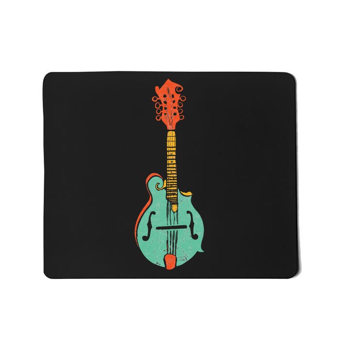 Funky Retro Mandolin Minimalist String Instrument Graphic Mousepad