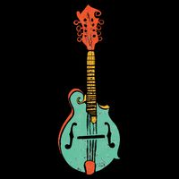 Funky Retro Mandolin Minimalist String Instrument Graphic Mousepad