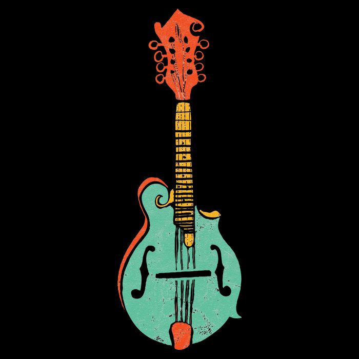 Funky Retro Mandolin Minimalist String Instrument Graphic Mousepad